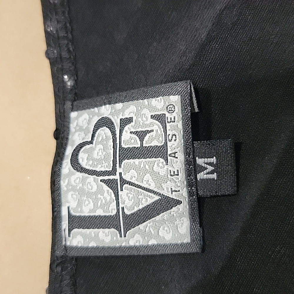 Love Tease One-Shoulder Black Sequin Mesh Top - Picture 12 of 13